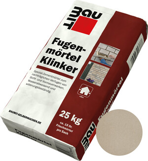 Fugenmörtel Klinker mit Farbton Sandhell Sand im 25 kg Sack.