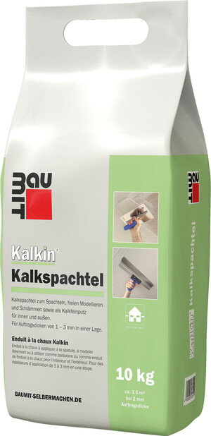 Der Kalkin Kalkspachtel ist im 10 kg Foliensack erhältlich.