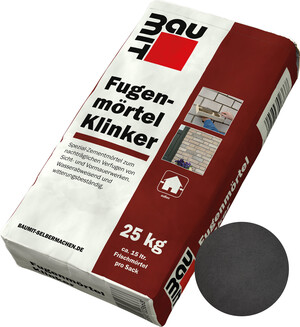 Fugenmörtel Klinker mit Farbton Schwarz Granit im 25 kg Sack.