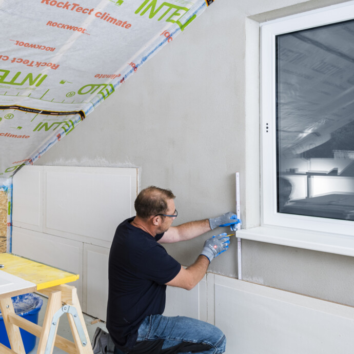 Ausschniit für das Fenster aus dem Trockenputz ausmessen